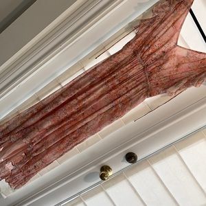 HD in Paris Anthro Pink Floral high-low midi dress